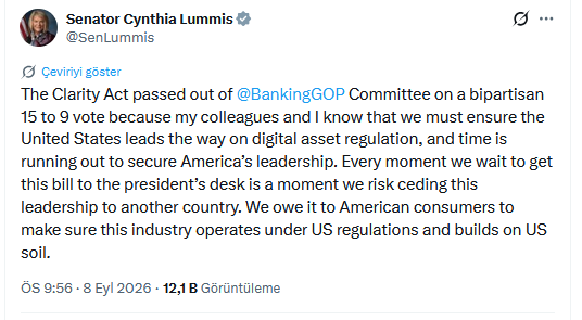 Lummis'in X'teki Paylaşımı