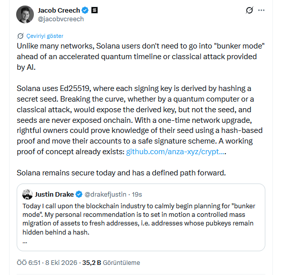 Jacob Creech'in X'teki Açıklaması