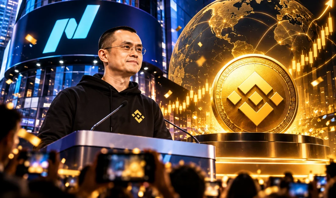 Binance Kurucusu CZ Nasdaq Sahnesinde: BNB İçin 9 Yıllık Tarihi Dönüm Noktası Binance kurucusu CZ, BNB Standard'ın Nasdaq açılış zili törenine katıldı.