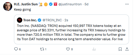 Justin Sun X Paylaşımı