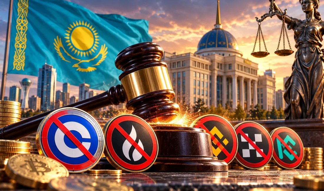 Kazakistan'da Coinbase, HTX, BingX ve üç kripto platformuna lisanssız faaliyet