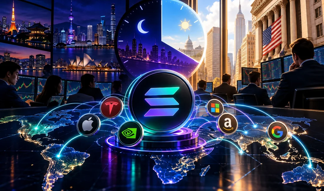 Solana’daki tokenize hisse işlemlerinin büyük bölümü ABD piyasa saatleri dışında