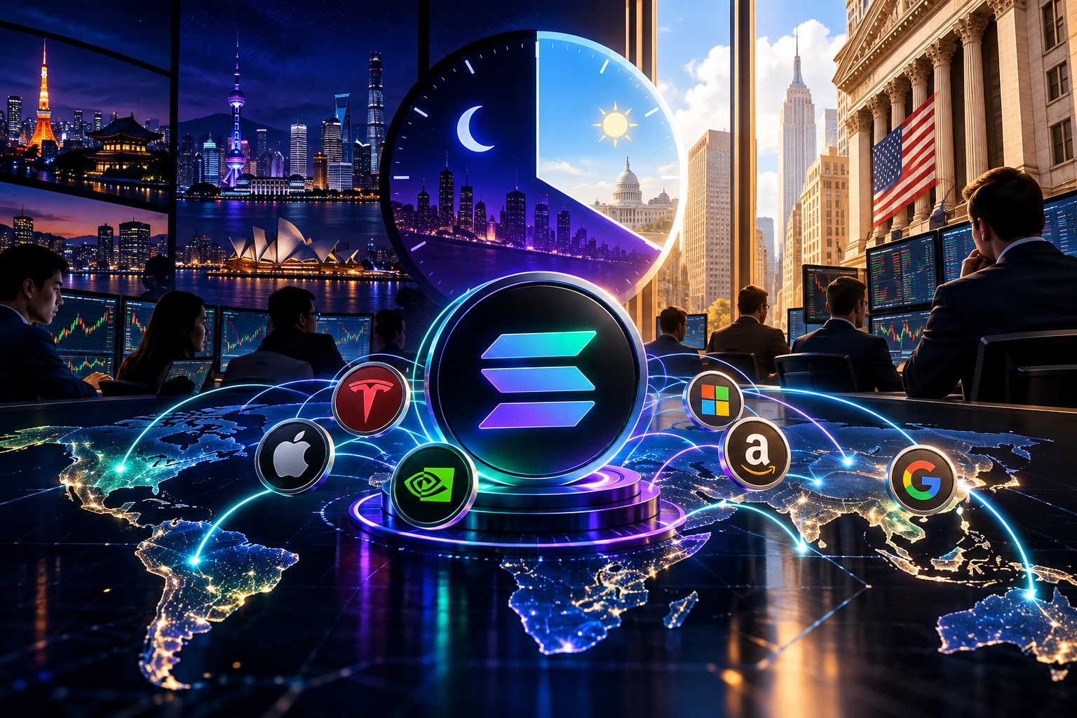 Solana’daki tokenize hisse işlemlerinin büyük bölümü ABD piyasa saatleri dışında